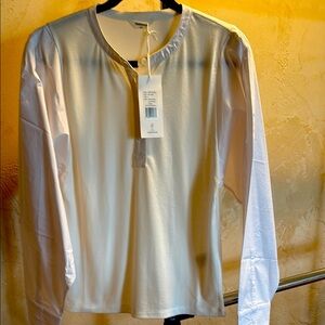 Thakoon white mixed media Henley NWT size lg